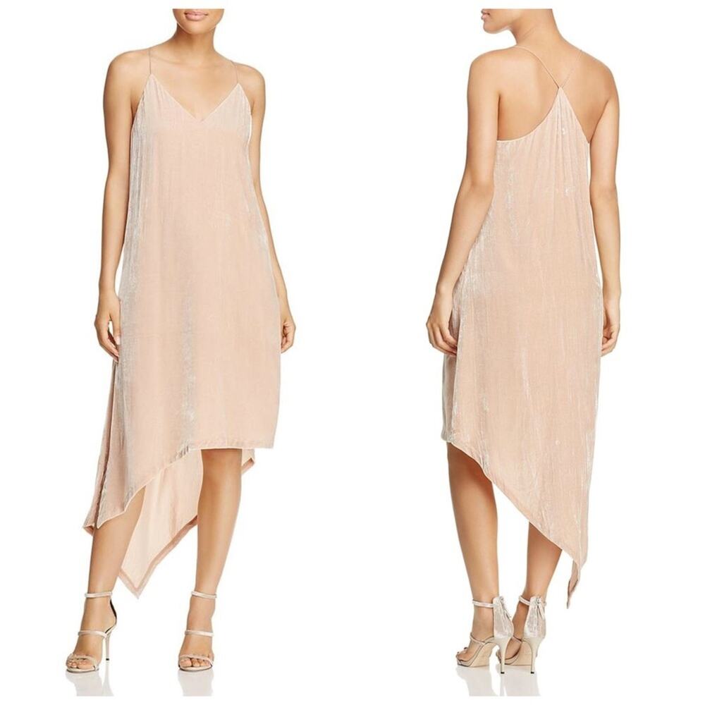BCBGMaxAzria Pink NWT Maxi Dress Velvet Silk Boho Prom V-neck Balletcore